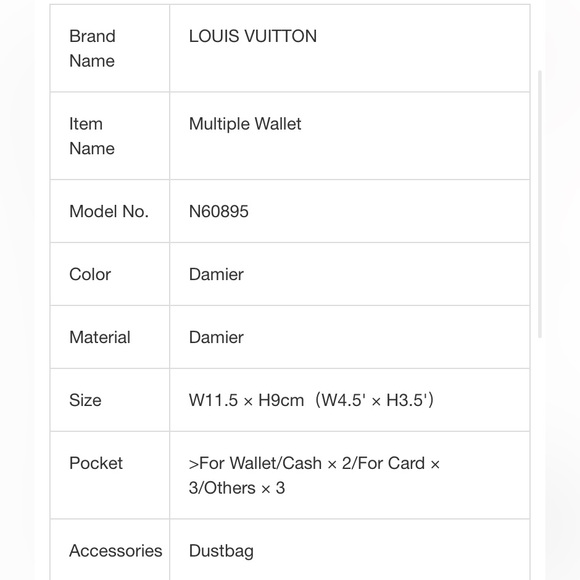 Louis Vuitton Wallet Damier Ebene Brown Multiple Bifold Authentic New with box - Picture 6 of 9